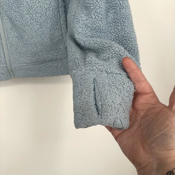 Athleta Girl So Toasty Tugga Sherpa Jacket Size Large light Blue - Picture 5 of 6